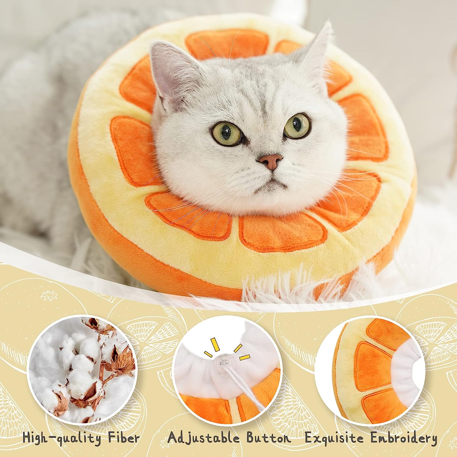 Cute Cat Collar Cone For Recovery After Surgery Adjustable Cat Cone With Soft Fabric For Kittens