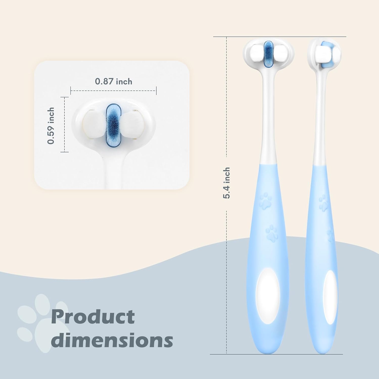 Ultra-Soft 3-Sided Dog Toothbrush Dental Care Kit