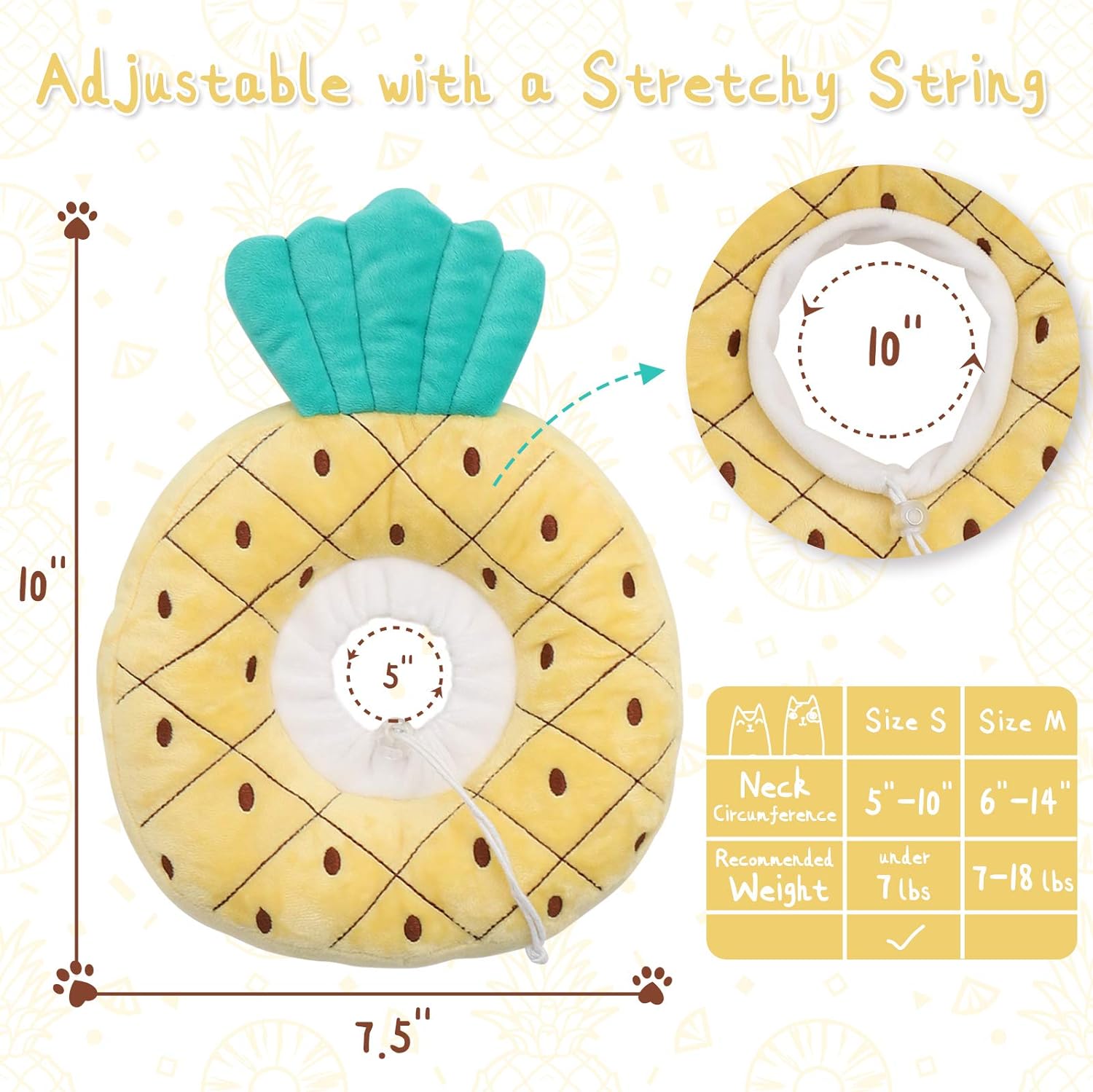 Cute Cat Collar Cone For Recovery After Surgery Adjustable Cat Cone With Soft Fabric For Kittens