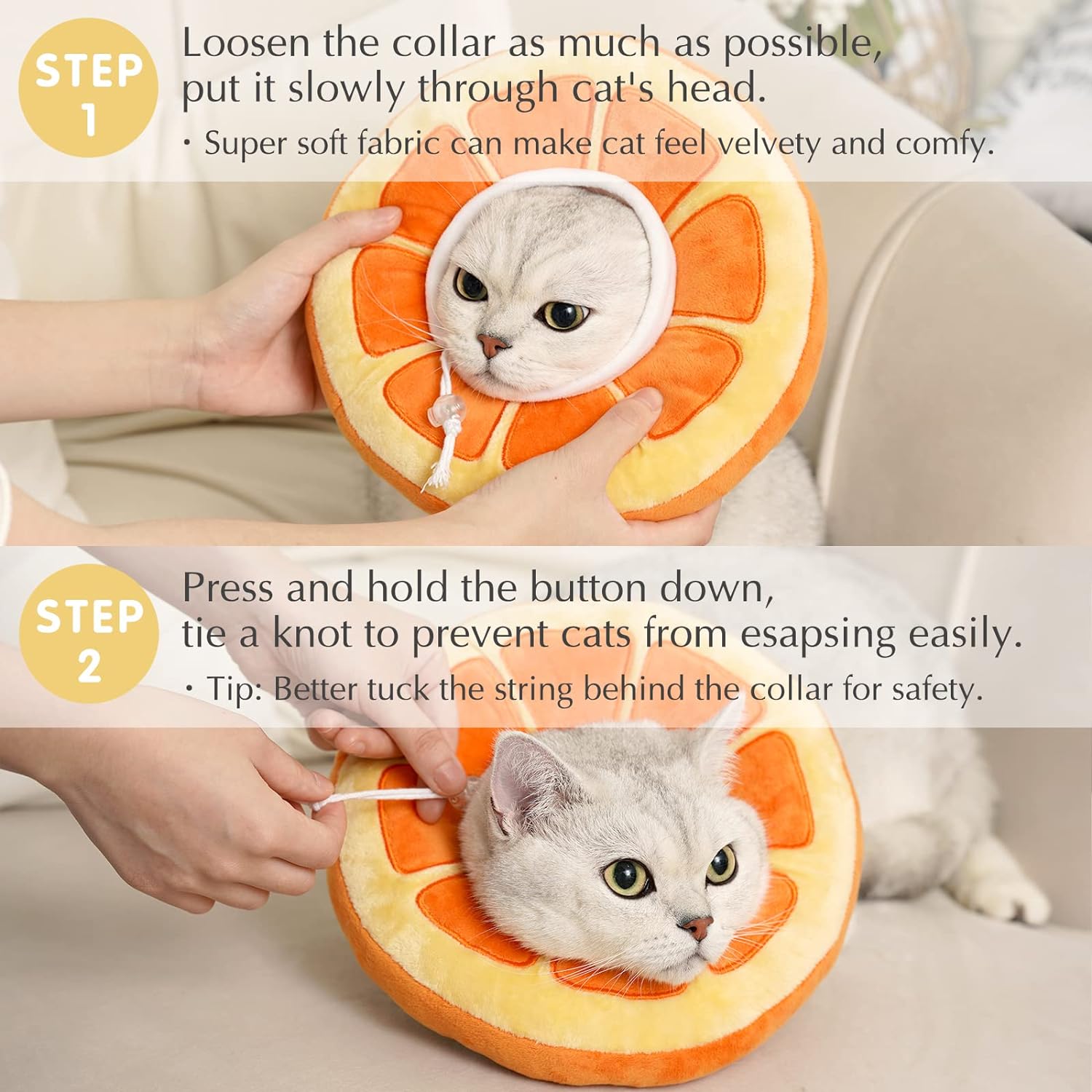Cute Cat Collar Cone For Recovery After Surgery Adjustable Cat Cone With Soft Fabric For Kittens