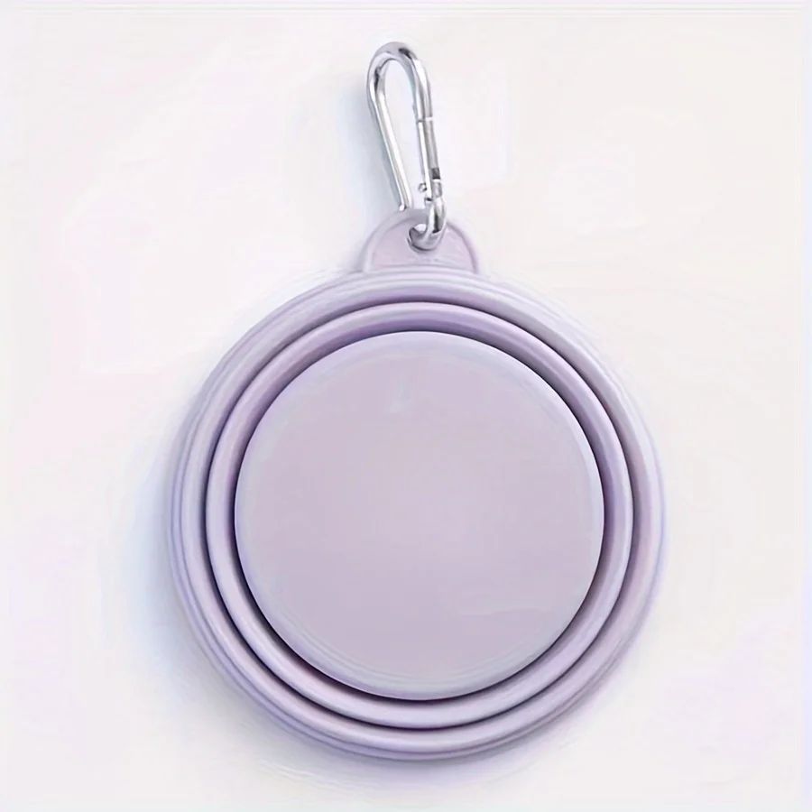 Hanging Dog Pet Folding Silicone Bowl Outdoor Travel Portable Food Water Container Feeding Tray Bowl Macaron Color Pet Supplies
