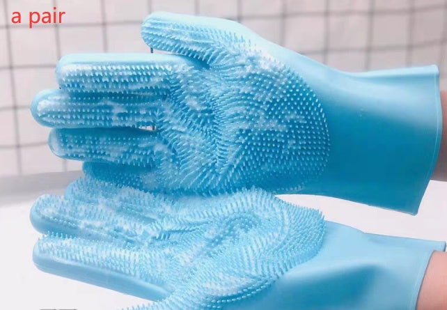 Silicone Pet Grooming Massage & Cleaning Gloves (Dog & Cat)